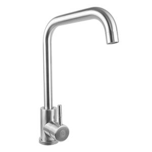 MEZCLADOR LAVAPLATOS CUERPO EN ACERO INOX # 304 MANIJA ACERO INOX # 201 CARTUCHO CERAMICO 35MM SATINADO
