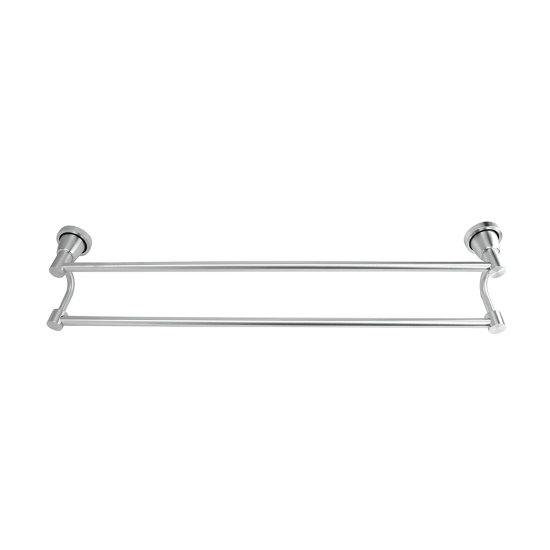TOALLERO DOBLE BARRA EN ALUMINIO BASE REDONDA