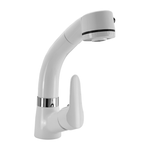 MEZCLADOR LAVAPLATOS AJUSTABLE EN ACERO INOXIDABLE  AIREADOR DOS FUNCIONES BLANCO