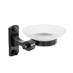JABONERA BASE RECTANGULAR EN ALUMINIO COLOR NEGRO PLATO EN CRISTAL