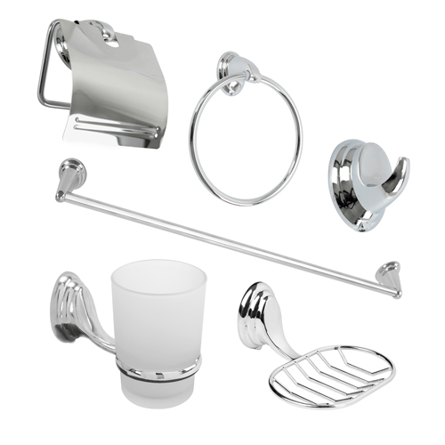 JUEGO ACCESORIOS PARA BANO X 6 PIEZAS EN ZINC