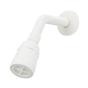 SET DUCHA PLASTICA REGADERA BLANCA Y TUBO CURVO BLANCO