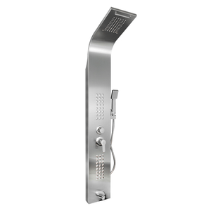 TORRE DUCHA EN ACERO INOX #304  CROMADA CON MANGUERA DE 1.50MTS  5 FUNCIONES