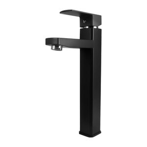 MEZCLADOR LAVAMANOS ALTO  CUERPO PLÁSTICO MANIJA EN  ZINC CARTUCHO CERAMICO 35MM COLOR NEGRO 31 CM
