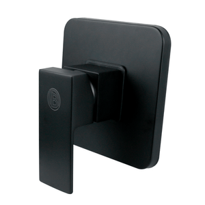 REGISTRO MEZCLADOR DE DUCHA CUADRADO CUERPO EN LATON MANIJA EN ZINC CARTUCHO CERAMICO 35MM COLOR NEGRO