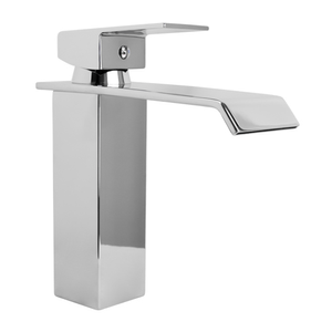 MEZCLADOR LAVAMANOS CUERPO ACERO INOX # 201 MANIJA EN ZINC CARTUCHO CERAMICO 35MM CROMADO
