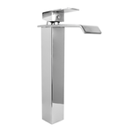 MEZCLADOR LAVAMANOS ALTO  CUERPO ACERO INOX # 201 MANIJA EN ZINC CARTUCHO CERAMICO 35MM CROMADO