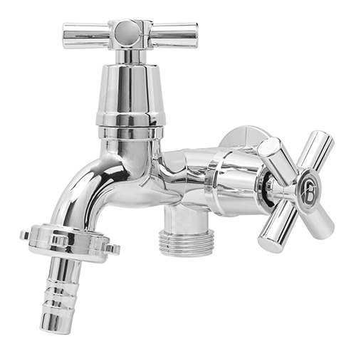 LLAVE PARA LAVADORA DOBLE FUNCION EN ABS CROMADA