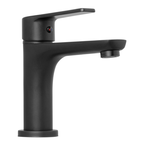 MEZCLADOR LAVAMANOS BAJO EN BRONCE COLOR NEGRO MANIJA EN ZINC 715G