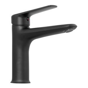 MEZCLADOR LAVAMANOS BAJO EN BRONCE COLOR NEGRO MANIJA EN ZINC 757G