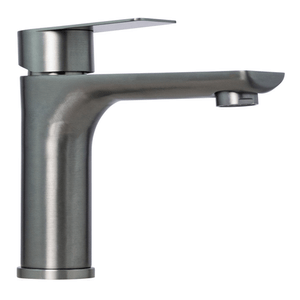 MEZCLADOR LAVAMANOS EN ACERO INOXIDABLE # 201 COLOR GUN GRAY MANIJA EN ZINC