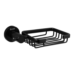 JABONERA EN ALUMINIO NEGRO BASE REDONDA