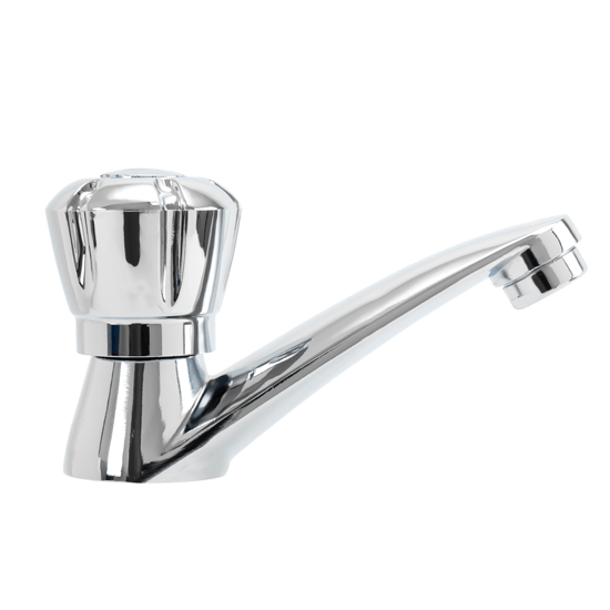 LLAVE LAVAMANOS CROMADA  MANIJA TIPO POMO REF. YW049