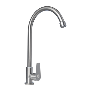 LLAVE SENCILLA COLOR GRIS CUERPO EN ACERO INOX # 304 MANIJA EN ACERO INOX CARTUCHO EN LATON PESO: 370 G
