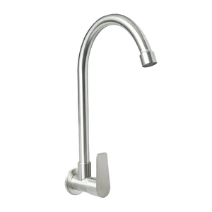 LLAVE SENCILLA DE PARED CROMADA CUERPO EN ACERO INOX # 304 MANIJA EN ACERO INOX CARTUCHO EN LATON PESO: 300 G