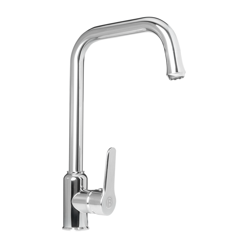 MEZCLADOR CROMADO CUERPO ACERO INOXIDABLE MANIJA EN ZINC CARTUCHO: CERÁMICA 35MM MANGUERA DE ENTRADA: 600MM, TUBO INTERIOR EPDM Y TUERCA DE ACERO INOX