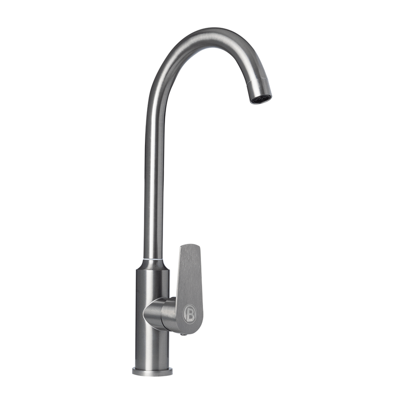 MEZCLADOR COLOR GRIS CUERPO EN ACERO INOX # 201 MANIJA EN ZINC CARTUCHO: CERÁMICA 35MM MANGUERA DE ENTRADA: 600MM, TUBO INTERIOR EPDM Y TUERCA DE ACER