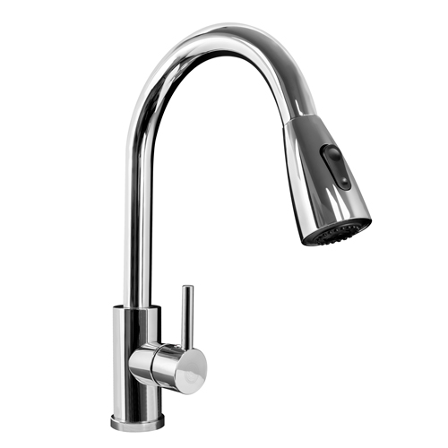 MEZCLADOR LAVAPLATOS EXTRAIBLE EN ACERO INOXIDABLE # 304 CROMADO